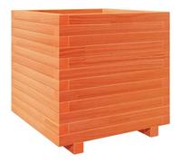 Berkfield Rustic Garden Planter Wax Brown 50X50X49.5 Cm Solid Wood Pine
