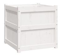 Berkfield Rustic Garden Planter White 60X60X60 Cm Solid Wood Pine