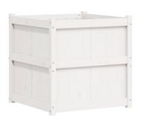 Berkfield Rustic Garden Planter White 70X70X70 Cm Solid Wood Pine