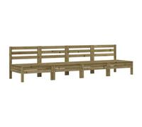 Berkfield Rustic Garden Sofas Armless 4 Pcs Impregnated Wood Pine