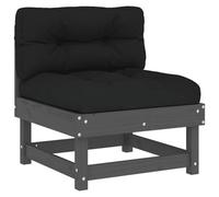 Berkfield Rustic Middle Sofa With Cushions Grey Solid Wood Pine