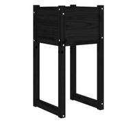 Berkfield Rustic Planter Black 40X40X81 Cm Solid Wood Pine