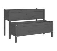 Berkfield Rustic Planter Grey 110X84X75 Cm Solid Wood Pine