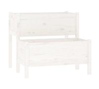 Berkfield Rustic Planter White 84.5X84X75 Cm Solid Wood Pine