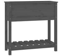 Berkfield Rustic Planter With Shelf Grey 82.5X34.5X81 Cm Solid Wood Pine