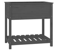 Berkfield Rustic Planter With Shelf Grey 82.5X54X81 Cm Solid Wood Pine