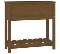 Berkfield Rustic Planter With Shelf Honey Brown 82.5X34.5X81 Cm Solid Wood Pine