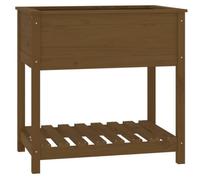 Berkfield Rustic Planter With Shelf Honey Brown 82.5X54X81 Cm Solid Wood Pine