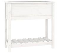 Berkfield Rustic Planter With Shelf White 82.5X34.5X81 Cm Solid Wood Pine