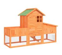Berkfield Rustic Rabbit Hutch Brown 170X63X113 Cm Solid Wood Pine