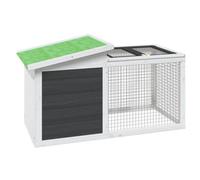Berkfield Rustic Rabbit Hutch Grey 100.5X54X55 Cm Solid Wood Pine