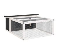 Berkfield Rustic Rabbit Hutch Grey 117.5X97X47.5 Cm Solid Wood Pine
