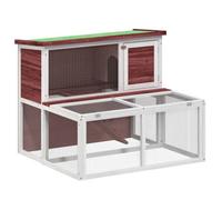 Berkfield Rustic Rabbit Hutch Mocha 102X90X84.5 Cm Solid Wood Pine