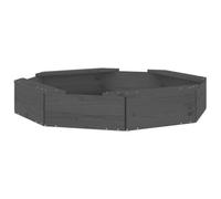 Berkfield Rustic Sandbox With Seats Grey Octagon Solid Wood Pine