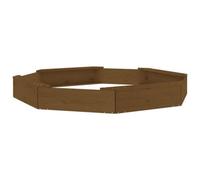 Berkfield Rustic Sandbox With Seats Honey Brown Octagon Solid Wood Pine