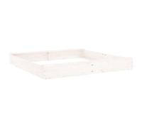 Berkfield Rustic Sandbox With Seats White Square Solid Wood Pine