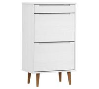 Berkfield Rustic Shoe Cabinet Molde White 59,5X35X103 Cm Solid Wood Pine