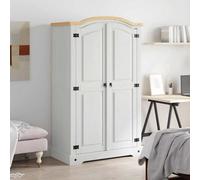Berkfield Rustic Wardrobe Mexican Pine Corona Range 2 Doors White