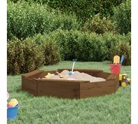 Berkfield Sandbox With Seats Honey Brown Octagon Solid Wood Pine