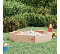 Berkfield Sandbox With Seats Octagon Solid Wood Pine