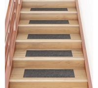 Berkfield Self-Adhesive Stair Mats Rectangular 15 Pcs 76X20 Cm Grey Brown