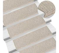 Berkfield Self-Adhesive Stair Mats Sisal-Look 15 Pcs 65X25 Cm Silver