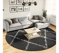 Berkfield Shaggy Rug Pamplona High Pile Modern Black And Cream Size 280 Cm