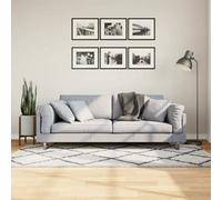 Berkfield Shaggy Rug Pamplona High Pile Modern Cream And Black 100X200 Cm