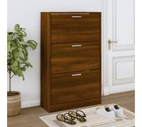 Berkfield Shoe Cabinet Brown Oak 63X24X103 Cm Engineered Wood