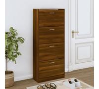 Berkfield Shoe Cabinet Brown Oak 63X24X147 Cm Engineered Wood