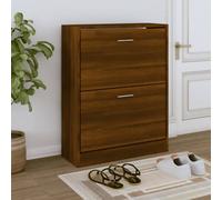 Berkfield Shoe Cabinet Brown Oak 63X24X81 Cm Engineered Wood