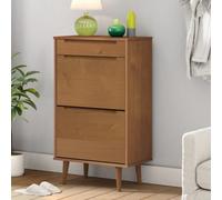 Berkfield Shoe Cabinet Molde Brown 59.5X35X103 Cm Solid Wood Pine
