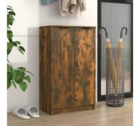 Berkfield Shoe Cabinet Smoked Oak 59X35X100 Cm Engineered Wood