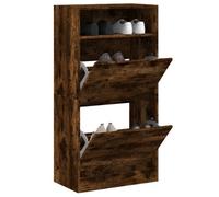 Berkfield Shoe Cabinet Smoked Oak 60X34X116 Engineered Wood