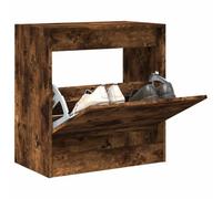 Berkfield Shoe Cabinet Smoked Oak 60X34X63.5 Cm Engineered Wood
