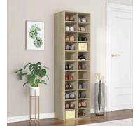 Berkfield Shoe Cabinet Sonoma Oak 54X34X183 Cm Engineered Wood