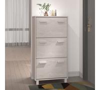 Berkfield Shoe Cabinet White 59.5X35X117 Cm Solid Wood Pine