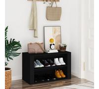 Berkfield Shoe Rack Black 75X35X45 Cm Engineered Wood