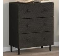 Berkfield Side Cabinet Black 60X33X75 Cm Solid Wood Mango