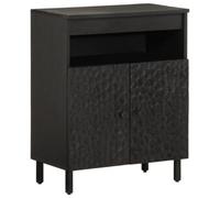 Berkfield Side Cabinet Black 60X33X75 Cm Solid Wood Mango