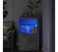 Berkfield Side Cabinet With Led Lights Concrete Grey Engineered Wood