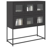 Berkfield Sideboard Black 100.5X39X107 Cm Cold-Rolled Steel