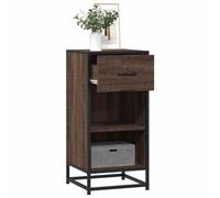 Berkfield Sideboard Brown Oak 35.5X35X76 Cm Engineered Wood And Metal