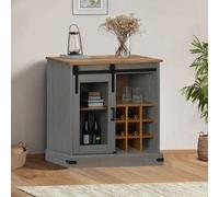 Berkfield Sideboard Halden With Sliding Door Grey 80X40X80 Cm Solid Wood