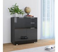 Berkfield Sideboard High Gloss Black 71X35X76 Cm Engineered Wood