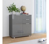 Berkfield Sideboard High Gloss Grey 71X35X76 Cm Engineered Wood