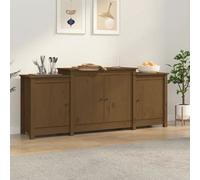 Berkfield Sideboard Honey Brown 164X37X68 Cm Solid Wood Pine