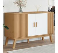 Berkfield Sideboard Olden White And Brown 114X43X73.5 Cm Solid Wood Pine