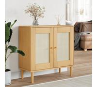 Berkfield Sideboard Senja Rattan Look Brown 80X35X80 Cm Solid Wood Pine