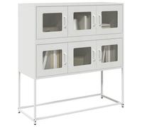 Berkfield Sideboard White 100.5X39X107 Cm Cold-Rolled Steel